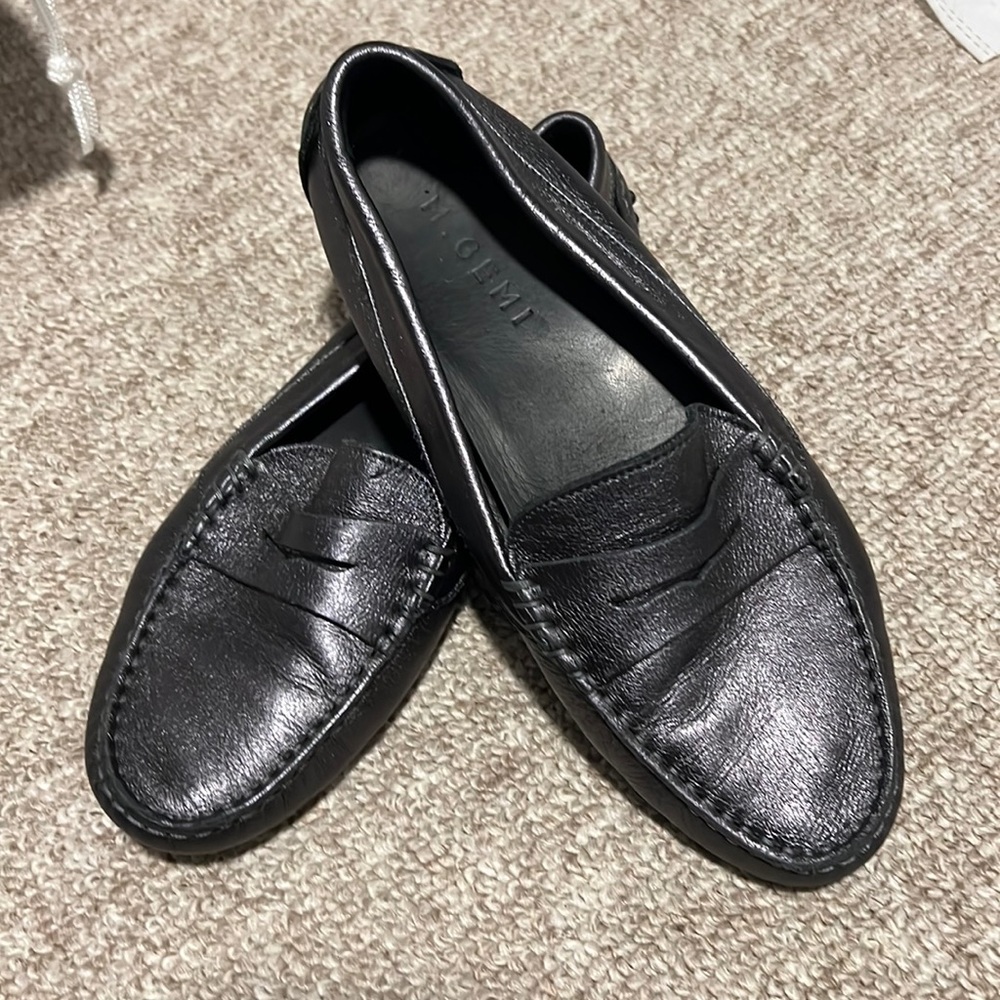 M. Gemi metallic loafer, gently worn